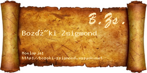 Bozóki Zsigmond névjegykártya